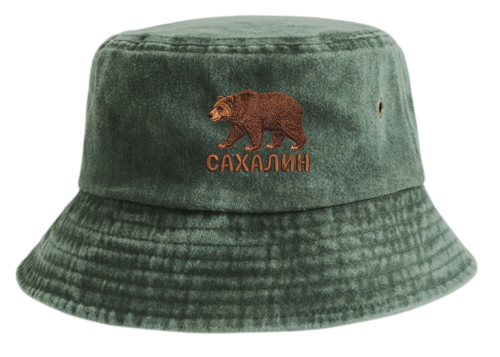 Панама взрослая с печатью САХАЛИН МЕДВЕДЬ