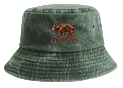 Панама взрослая с печатью САХАЛИН МЕДВЕДЬ АТЛАС
