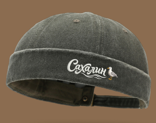 Кепка-докер с печатью Сахалин Чайка